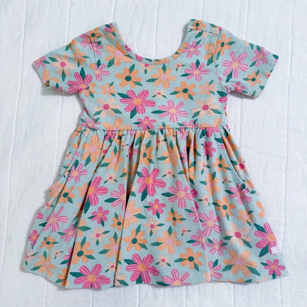 Ruffle Butts Baby Girl Dress 18-24 Months Floral Spring Bow‎